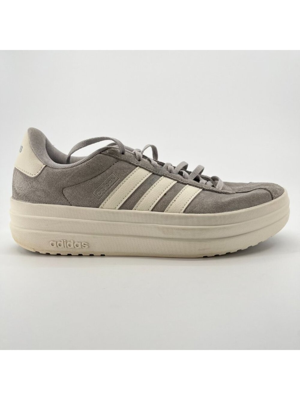 Adidas VL Court Bold Womens Size 9.5 Gray White Athletic Walking Shoes Sneakers